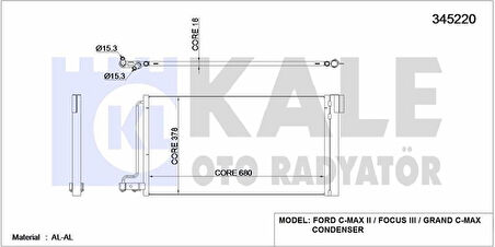 Ford Klima Radyatoru Focus III 1.6ti  16v /  11 /> C Max Grand C Max 1.6ti 16v 10 /> Benzinli - Kale 345220
