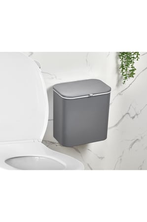15 Litre Fonksiyonel Kapaklı Banyo Ve Mutfak Tezgahüstü Çöp Kovası Dolap Ve Duvar Aparatlı 15 Lt.