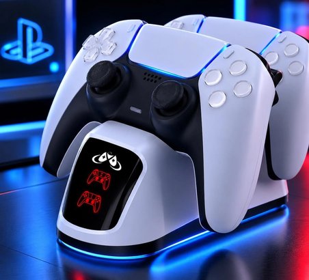 Nvg PS5 Kol Şarj İstasyonu | DualSense Çift Kumanda Şarj Standı | LED Göstergeli Şarj Dock
