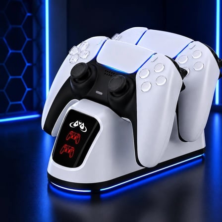 Nvg PS5 Kol Şarj İstasyonu | DualSense Çift Kumanda Şarj Standı | LED Göstergeli Şarj Dock