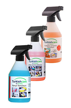 Temizlik Seti 3 LÜ Ayakkabı , Kumaş , Banyo , Mutfak Leke Sökücü 500 ML