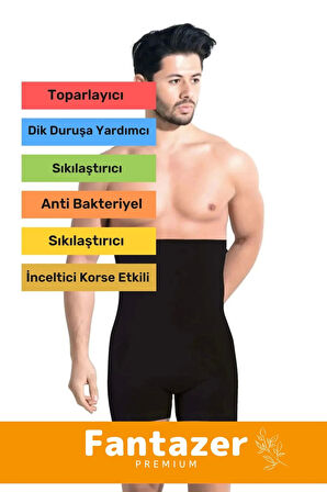 Özel Üretim Fit Görünüm Sağlayan Inceltici Rahat Atlet Ve Boxer Inceltici Erkek Korse 2'li Set
