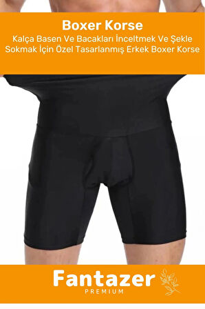 Özel Üretim Fit Görünüm Sağlayan Inceltici Rahat Atlet Ve Boxer Inceltici Erkek Korse 2'li Set