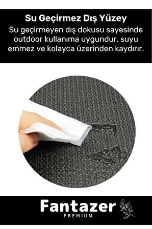 Dayanıklı Taşıma Askılı Konfor Modeli Çift Taraflı Kaymaz Yoga Meditasyon Minderi 16mm Siyah Mat