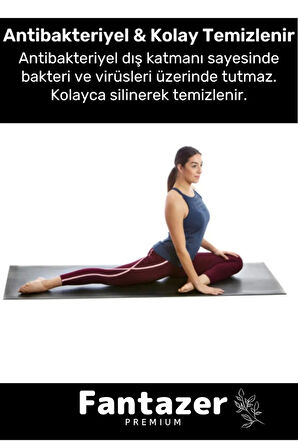 Dayanıklı Taşıma Askılı Konfor Modeli Çift Taraflı Kaymaz Yoga Meditasyon Minderi 16mm Siyah Mat