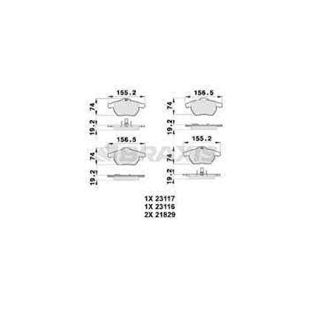 Opel On Fren Balatası Astra G Corsa C Zafıra B - Braxıs Ab0130