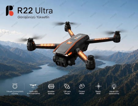 Nvg R22 Ultra Drone HD Kamera | Çift Kameralı Drone | Fırçasız Motor | Optik Akış Sabitleme | Uzaktan Kumandalı Drone