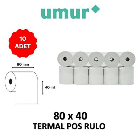 Umur Termal Pos Rulo 80mm x 40mt - 10 Adet