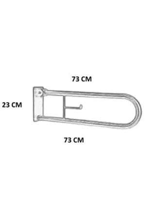 Mafsallı Wc Tutunma Barı 32mm Çap Yaşlı Bakım Engelli Hareketli Wc Yanı Kağıtlıklı