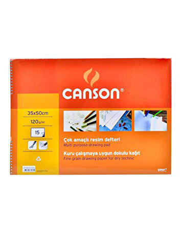 Canson Çok Amaçlı Resim Defteri 35x50 cm 120 gr 15 Yaprak