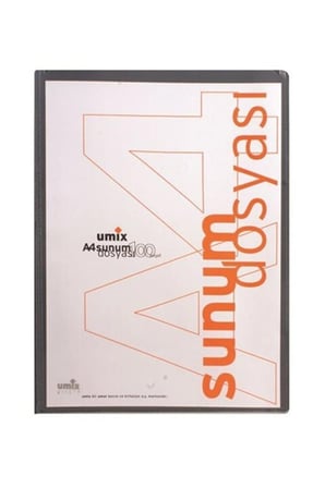 Umıx Önden Cep Sunum Dosya 100'lü Gri