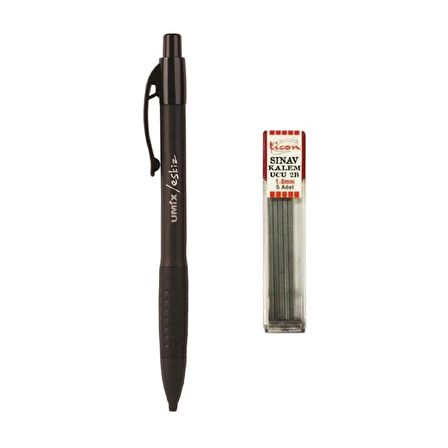 Umix Sınav / Eskiz Versatil Kalem 1.8 x 0.9 Mm Siyah U1307-SI + Ticon Kalem Ucu 2B 1.8 Mm