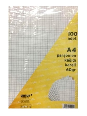 Umur Parşömen Kağıdı A4 60Gr 100Lü Kareli Kağıt