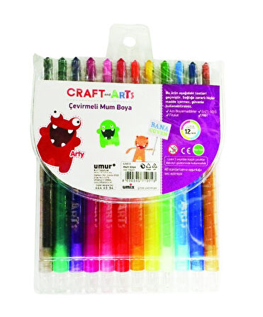 CRAFT AND ARTS TWIST ÇEVİRMELİ MUM BOYA 12 Lİ