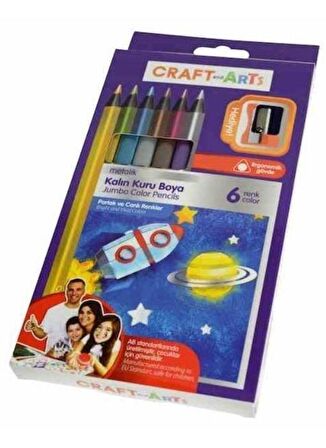 Craft And Arts Kuru Boya Jumbo Metalik 6'lı Paket