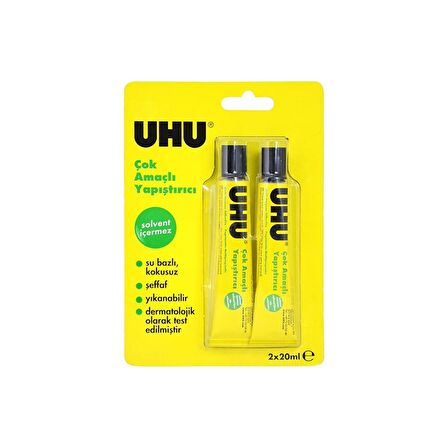 Uhu No.12 BL2 Solventsiz Şeffaf 2 X 20 Ml. - 1 Paket