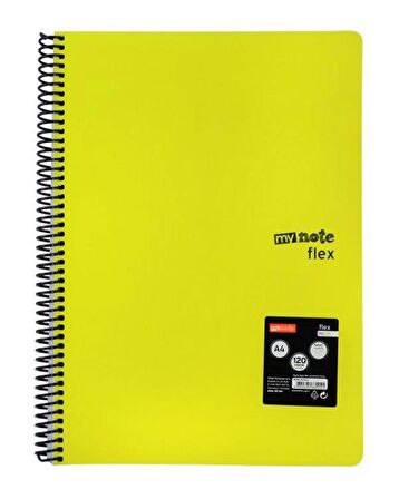 Mynote Flex Neon A4 120 Yaprak Spiralli Çizgili Defter