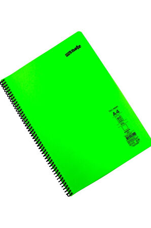 Mynote Flex A4 80 Yaprak Çizgisiz Spiralli Plastik Neon Kapak Defter