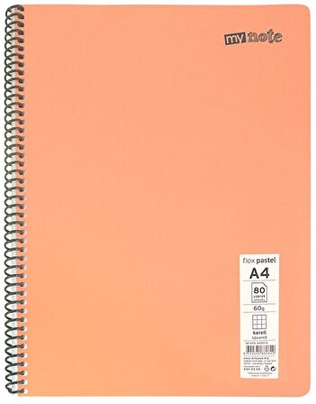 MYNOTE FLEX PASTEL DEFTER PP KAPAK SPİRALLİ A4 120 YP ÇİZGİLİ MFXPA-A4120-Ç 30001912 6 Adet