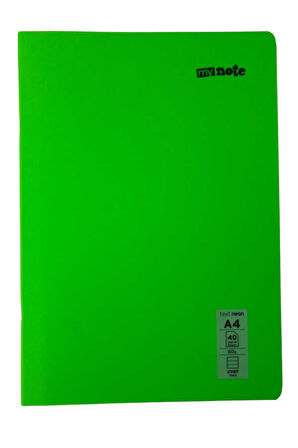 Mynote Text Neon A4 40 Yaprak Çizgili Plastik Kapak Defter