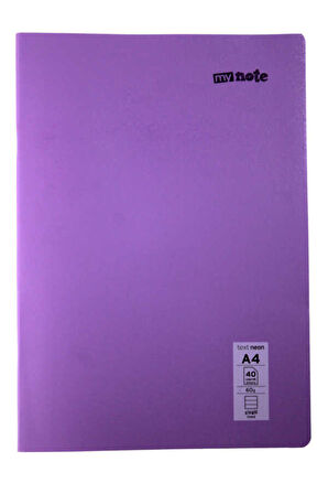 Mynote Text Neon A4 40 Yaprak Çizgili Plastik Kapak Defter