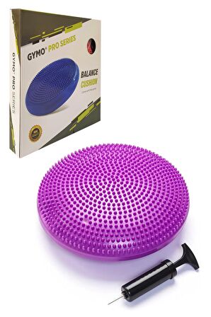 Gymo Pompalı Denge Yastığı Balance Disk Denge Pedi 33cm Mor