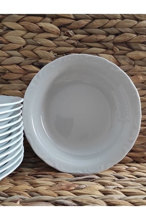 Porselen Anadolu Beyazı 12 Adet 16 Cm (KÜÇÜK) Çukur Yemek Tabak
