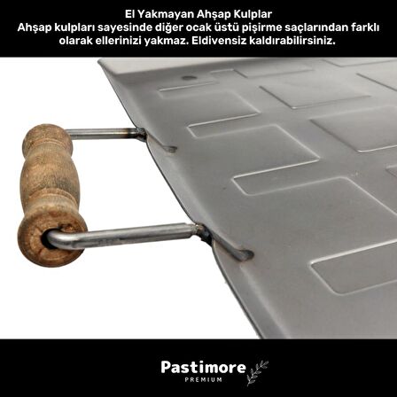 Ocak Üstü Ahşap Kulp Yufka Gözleme Ekmek Katmer Hamur Için Portatif Izgara Kamp Piknik Pişirme Sacı