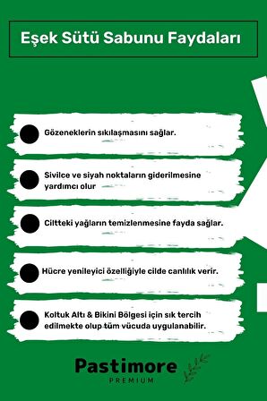 Pastimore %100 Doğal 2'li Antibakteriyel El Yüz Vücut Saç Cilt Orijinal Vegan Eşek Sütü Sabunu