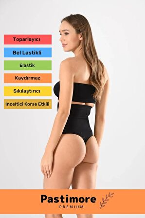 Ultra İnceltici Yüksek Bel Silikon Dikişsiz Sıkılaştırıcı Karın Toparlayıcı Slip-String Kadın Korse