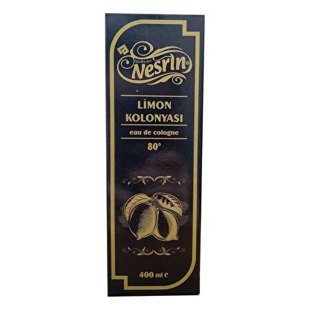 Nesrin Siyah Kapak Limon Kolonyası 80 Derece Pet Şişe 400 ml