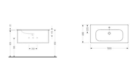 Serel Nita 48x100 cm Mobilya Uyumlu Etajerli Lavabo NT40TDS110H