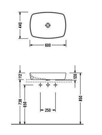 Serel Minimal Lavabo 44x60 cm 1633DXS110H