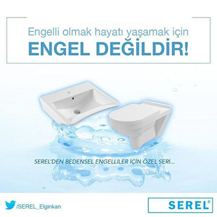 Serel Bedensel Engelli Asma Klozet (3045) + Beta Yavaş Kapanan Kapak 2'li Set