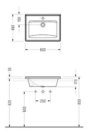 Serel Star 46x60 Cm Tezgah Etajerli Lavabo 3001TXS110H