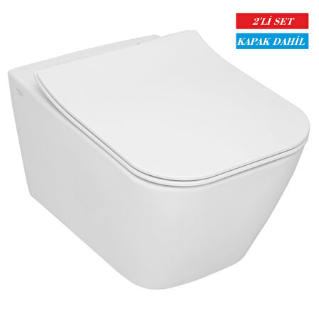 Serel Rita Kanalsız Asma Klozet (RT26) + Zenith Slim Yavaş Kapanan Kapak 2'li Set 