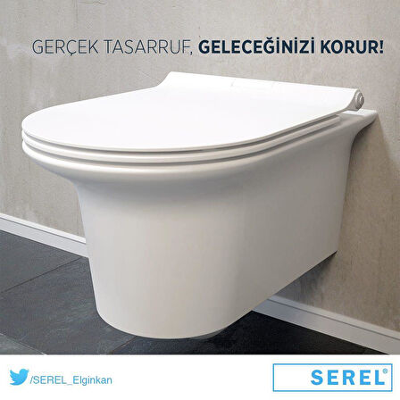 Serel Purity Asma Klozet (PR10) + Blaze Slim Yavaş Kapanan Kapak 2'li Set