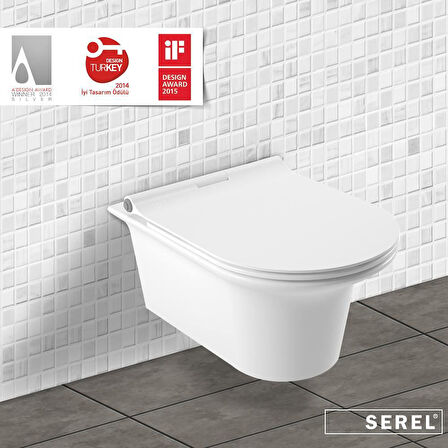 Serel Purity Asma Klozet (PR10) + Blaze Slim Yavaş Kapanan Kapak 2'li Set