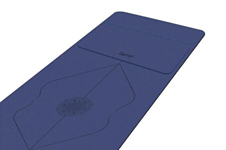 Gymo Hizalamalı 6mm TPE Yoga Matı Pilates Minderi Diz Dirsek Koruyucu Mat Hediyeli Mavi