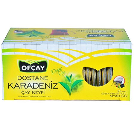 Ofçay Dostane Karadeniz Bergamot Bardak Poşet Siyah Çay 25'li 