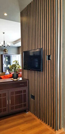 120 CM 12 ADET KENDİNDEN YAPIŞKANLI AHŞAP ÇITA - CEVİZ