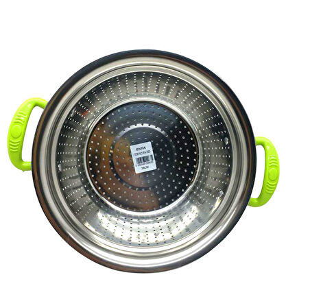PLASTİK RENKLİ KULP METAL SEPET SÜZGEÇ 26CM.