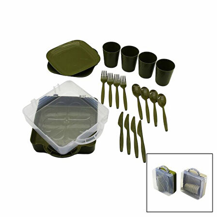 PİKNİK SETİ PLASTİK 20 PARÇA .TABAK-BARDAK-ÇATAL-KAŞIK-BIÇAK