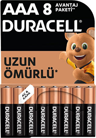 AAA Alkalim İnce Pil (8 li paket) 1,5 V LR03/MN2400