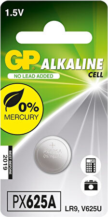 Batteries px625A Alkalin Px625A/Lr9 Boy Pil, 1.5 Volt, Tekli Kart