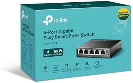TL-SG105PE, 5-Port Gigabit Easy Smart Switch with 4-Port PoE+
