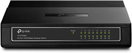 TL-SF1016D 16-Portlu 10/100Mbps Masaüstü Switch, Siyah