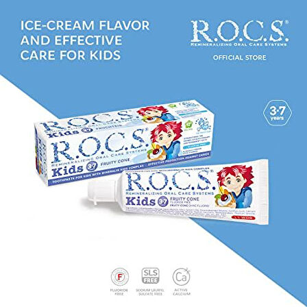 Kids 3-7 Yaş Florürsüz Diş Macunu Meyve Külahı Tadında (1 x 45 g)