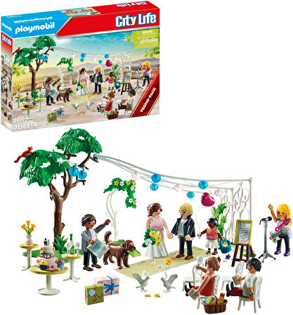 City Life 71365 Promosyon Paketi Düğün Kutlaması, Rüya Gibi Romantik Evlilik Töreni, Düğün Dekorasyonu ve Birden Fazla Hayvan, 4 Yaşından Büyük Çocuklar İçin Oyuncak