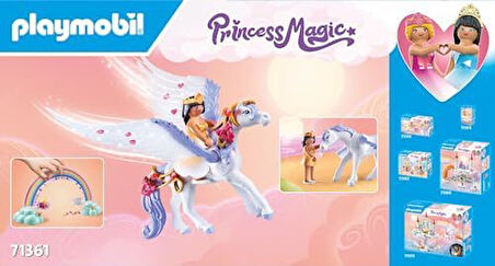 Princess Magic 71361 Gökkuşaklı Peg, Büyüleyici Oyun Seti, Peg Bakımı ve Beslenmesi İçin Aksesuarlar, 4 Yaşından Büyük Çocuklar İçin Oyuncak